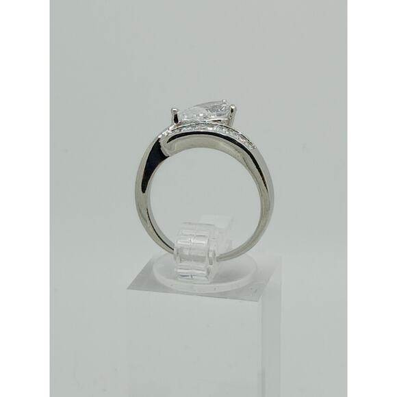 2.4CT Vintage Gold Plated Pear Radiant Cut Sim Diamond CZ Engagement Ring - Picture 4 of 10